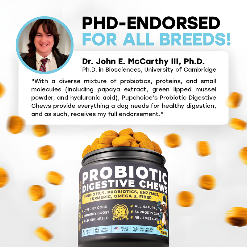 Pup Choice Probiotics for Dogs – Vet & PhD Formulated Digestive Car