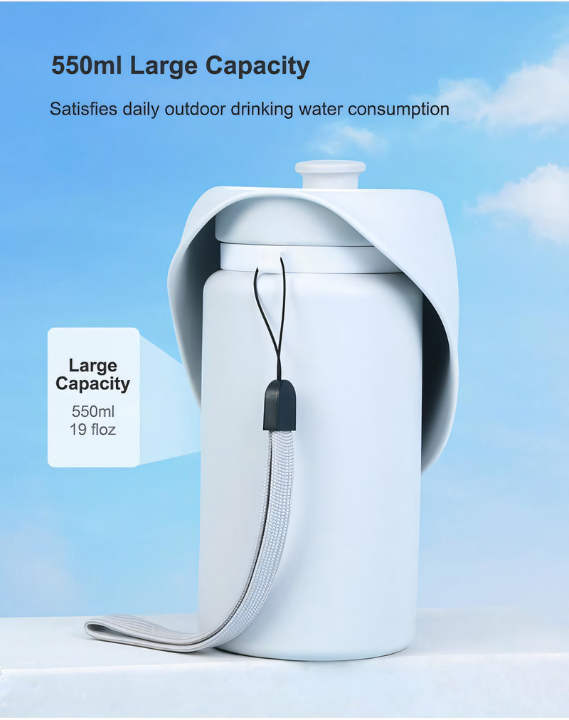 Portable Silicone Dog Water Bottle – Collapsible, Durable, Dustproof Drinking Cup for Outdoor Travel & Hiking