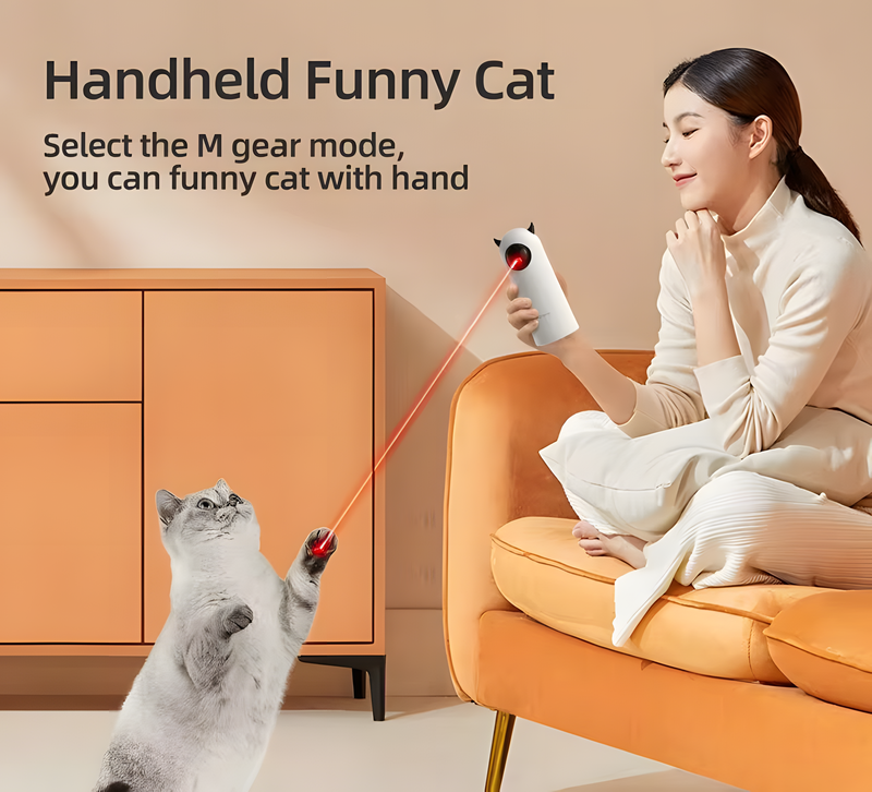 Automatic LED Cat Laser Toy – Interactive Smart Handheld Pet Teaser for Indoor Cats & Dogs