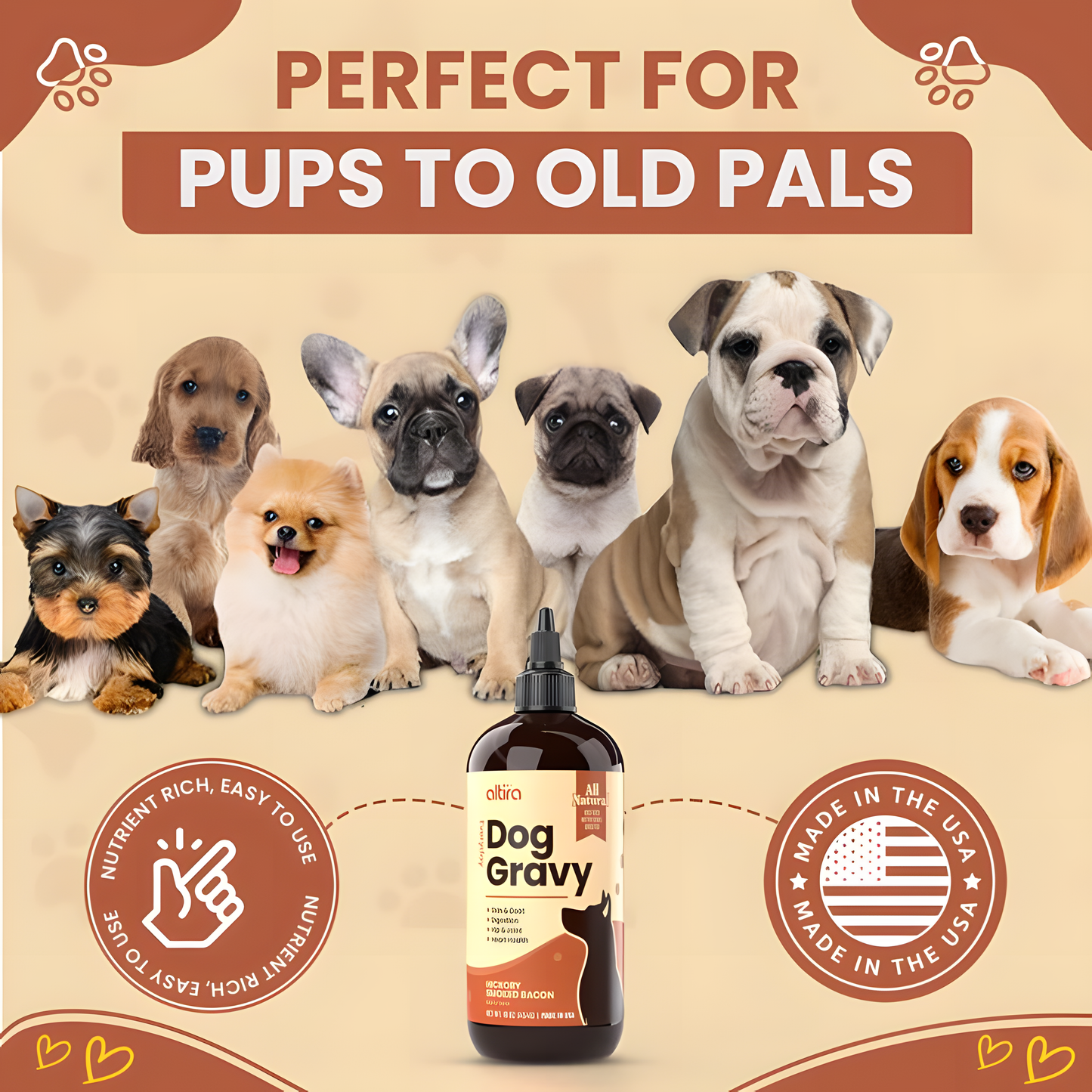 Premium Wet Dog Food Topper - Healthy Gravy for All Breeds