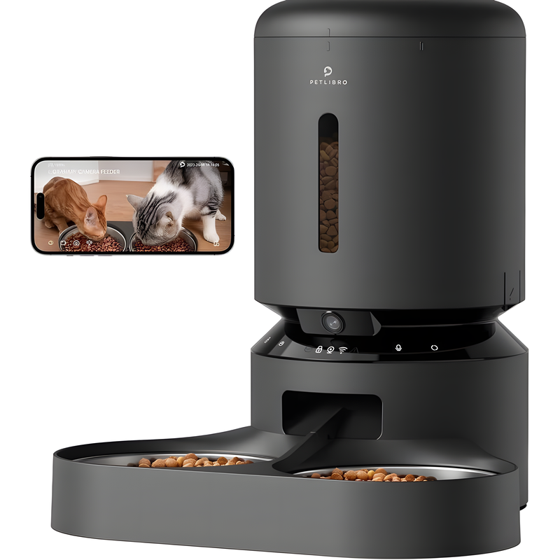 Pet's Feeding Routine with the Automatic Feeder - 1080P HD Camera, 5G Wifi, and Two-Way for Cats and Dogs!