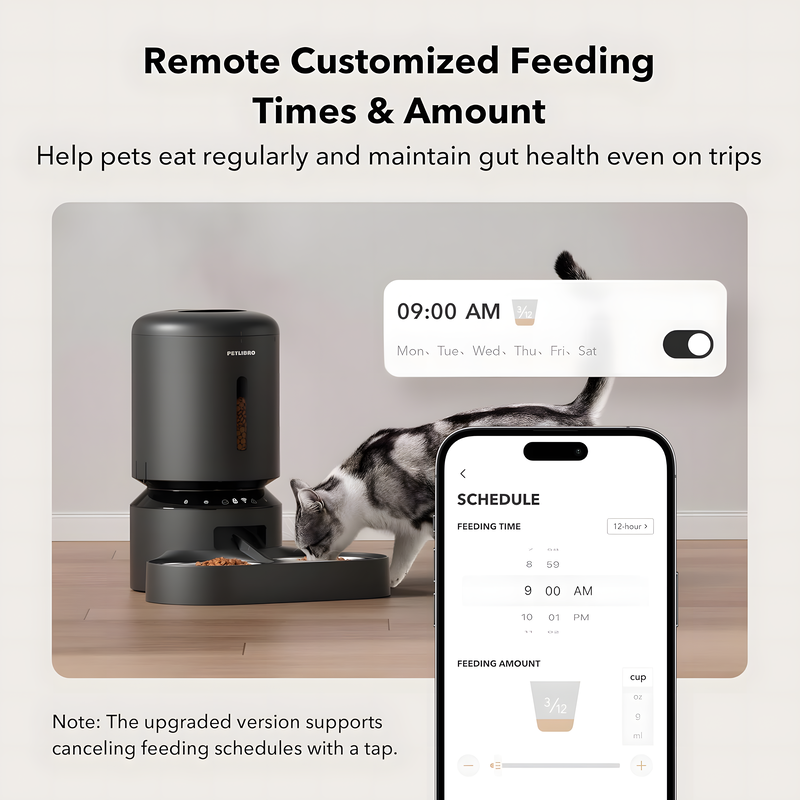 Pet's Feeding Routine with the Automatic Feeder - 1080P HD Camera, 5G Wifi, and Two-Way for Cats and Dogs!