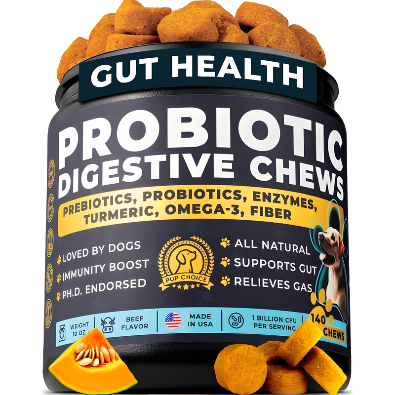 Pup Choice Probiotics for Dogs – Vet &amp; PhD Formulated Digestive Car