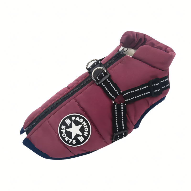 Large Dog Winter Jacket with Harness – Waterproof Warm Coat for Labrador, Chihuahua & French Bulldog