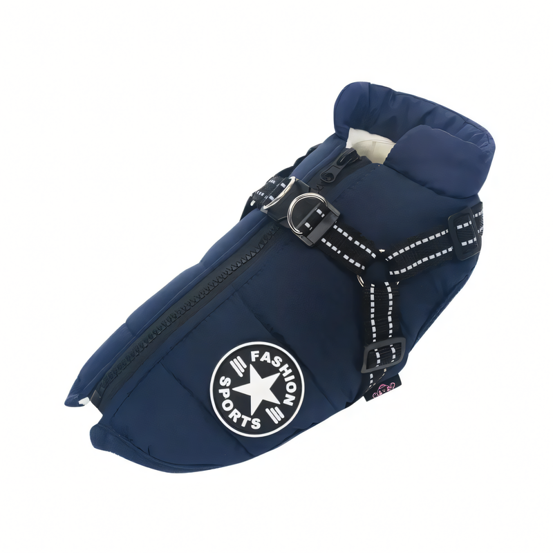 Large Dog Winter Jacket with Harness – Waterproof Warm Coat for Labrador, Chihuahua & French Bulldog